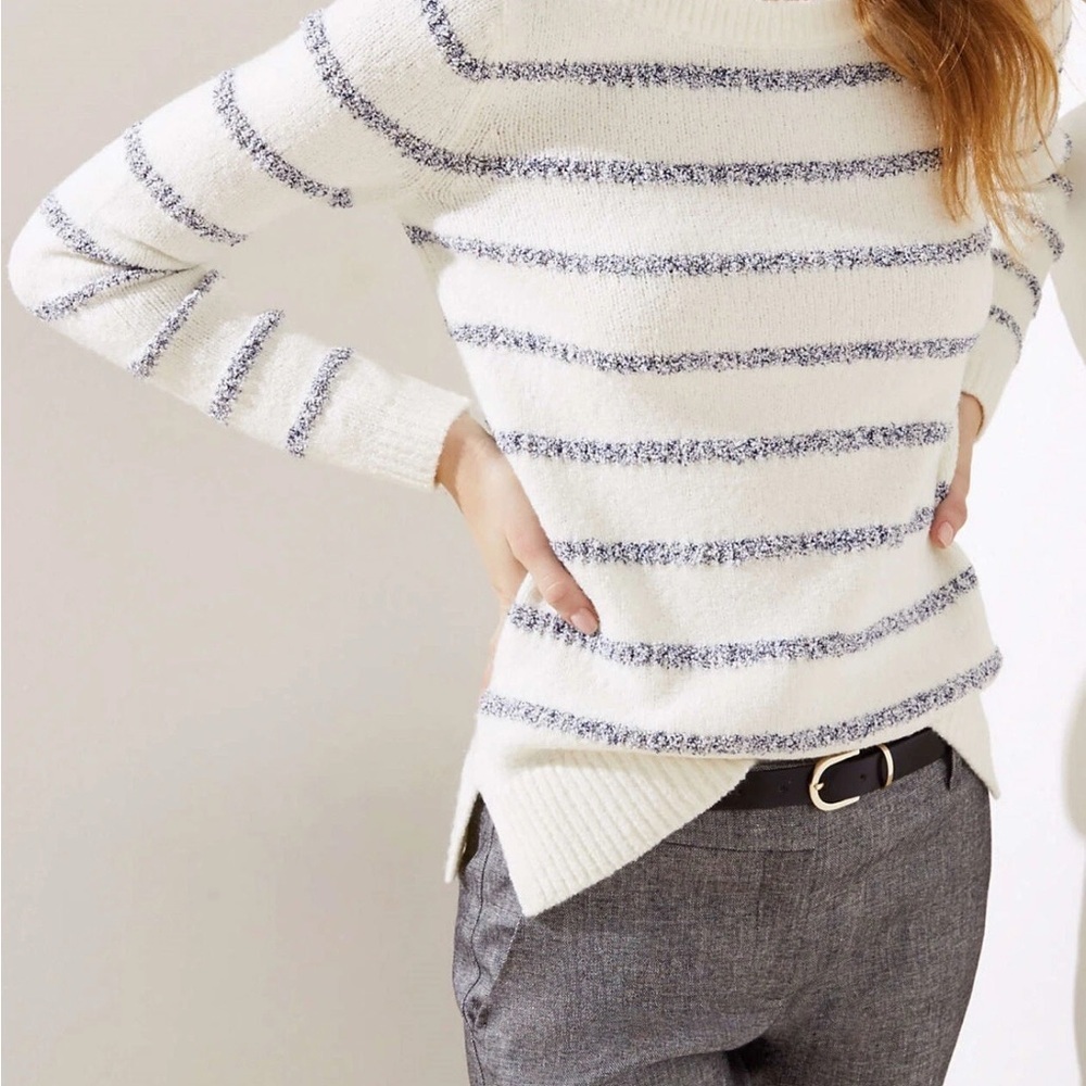 Ann Taylor Loft Women's Texture Soft Sweater Size XS Striped